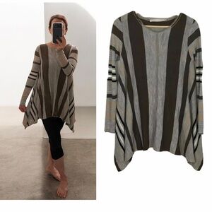 Wool blend Boho Asymmetrical Blouse Womens S